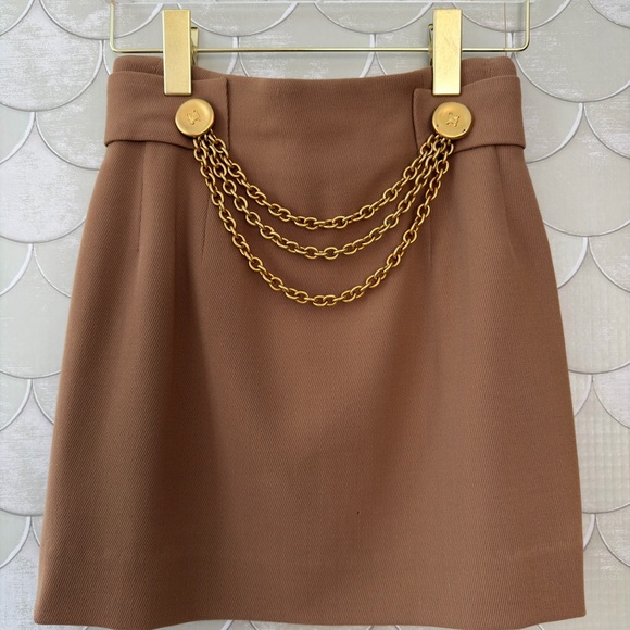 Celine Dresses & Skirts - Vintage Celine Wool Skirt with Chain Detail